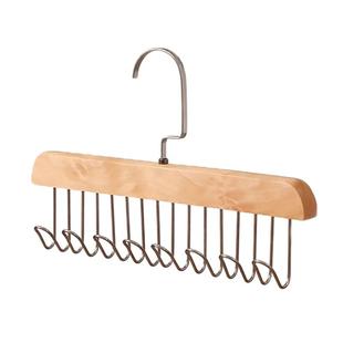 波浪衣架木质吊带衣架多功能皮带收纳架领带内衣背心实木收纳神器