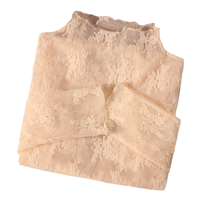 高端蕾丝打底衫女2021透明网纱