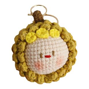 手工钩织榴莲团子钥匙扣毛线DIY编织材料包水果玩偶挂件自制礼物