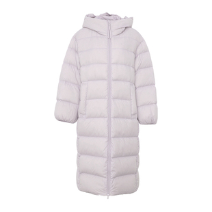 DPLAY【90白鸭绒】2025年冬季新款紫色羽绒服女保暖长款外套上衣