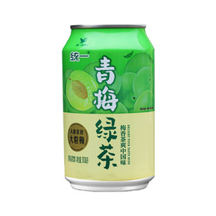 统一青梅绿茶味饮品饮料梅香茶爽解腻310ml整箱罐装饮品