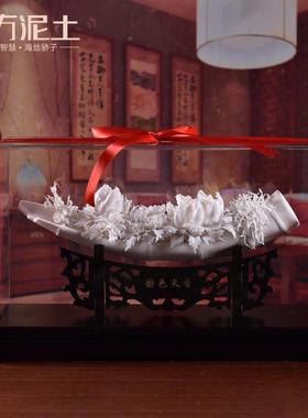 东方泥土 陶瓷花艺术品 高档酒店会所摆件公司开业礼品/国色天香