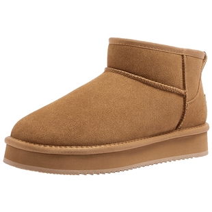 骆驼雪地靴情侣款2025冬季加绒保暖东北厚底增高棉鞋防滑防水棉靴