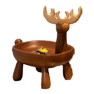 创意入户门玄关钥匙收纳摆件客厅轻奢麋鹿装饰品圣诞高档礼物桌面