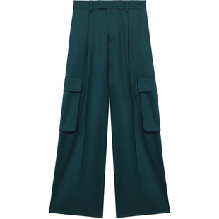 IT AMIRI女装阔腿西装裤新款时髦摩登纯色宽松工装风长裤WPF008XM