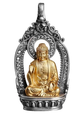 藏式十二生肖本命佛纯银吊坠男女