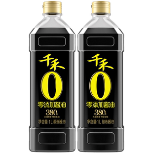 千禾零添加酱油 头道原香380天1L-2 特级生抽 家用调味料官方直营