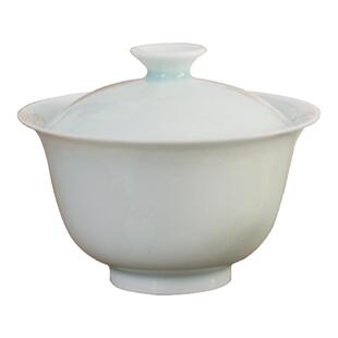 【新品】自慢堂盖碗茶杯影青牙白玉泥薄胎泡茶碗小号功夫茶具套组