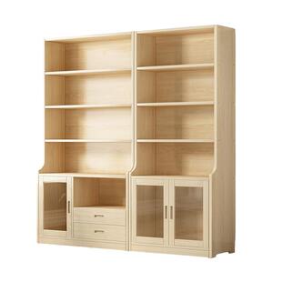 实木书柜客厅靠墙落地式组合书架现代简约置物架多层大容量收纳架