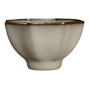 龙泉哥窑青瓷龚炳明开片可养茶线陶瓷茶具手工铁胎八方茶杯主人杯