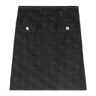 固执春季新款香风蕾丝高腰小个子短款a字半身裙00041BQ08851