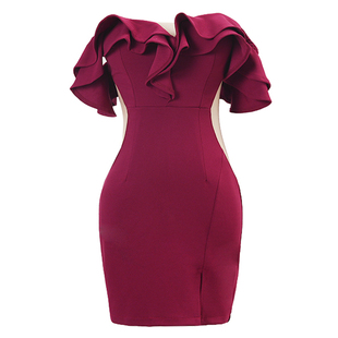 夜场性感抹胸晚礼服开叉包臀短款低胸气质高端名媛轻奢连衣裙显瘦