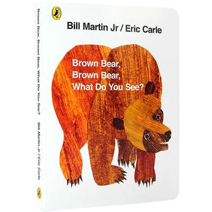 英文原版绘本brown bear棕熊纸板书brown bear what do you see棕色的熊 英语绘本宝宝幼儿早教启蒙读物 廖彩杏吴敏兰卡尔爷爷书单