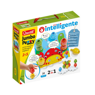 启迪quercetti巨手蘑菇钉拼插板大颗粒拼图儿童益智叠叠乐玩具