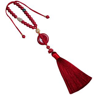 汽车挂件原矿紫金朱砂平安扣创意车载男女挂吊坠后视镜高档饰品礼