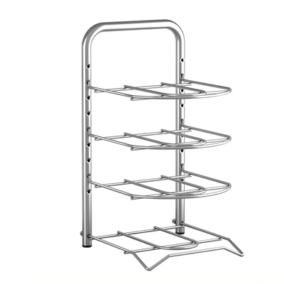 锅架厨房台面置物架加厚竖放多层家用不锈钢锅具收纳架易安装折叠