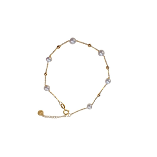 日本akoya天然海水珍珠18K金满天星手链极强光正圆可调节手串淡水