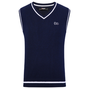 PGM儿童高尔夫服装马甲运动羊毛衫女童秋冬季童装背心青少年衣服