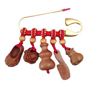 红绳编织别针桃木宝宝婴儿孕妇diy配件大小号扣高档固定胸针配饰