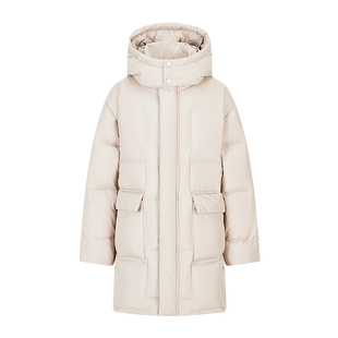 雪中飞儿童羽绒服男女童中长款韩版洋气加厚帽子可拆卸中大童保暖