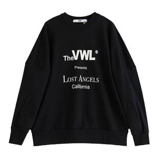 VWL卫衣 ins风宽松圆领男女同款运动休闲潮牌长袖落肩慵懒感上衣