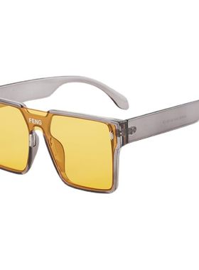 复古黄色连体方形ins风男女墨镜