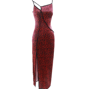 青曼舞艺2025新款肚皮舞练功服花纹旗袍吊带裙古典舞红色