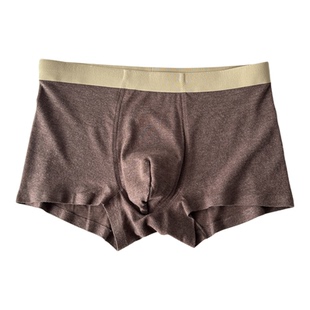 男士磨毛平角内裤秋冬新款暖感发热透气无痕四角裤纯棉底裆平口裤