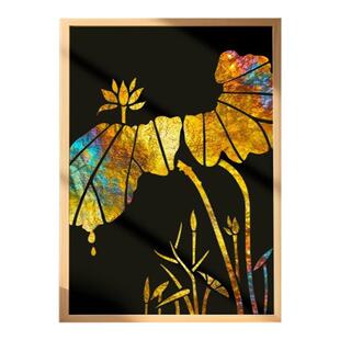 廉洁金箔画手工diy材料包立体非遗烧箔画荷花莲花青莲清廉装饰画