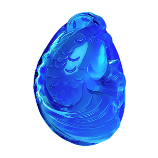 天然蓝月光石吊坠彩月光貔貅玫瑰花项坠九尾狐原创设计鱼狐狸水晶