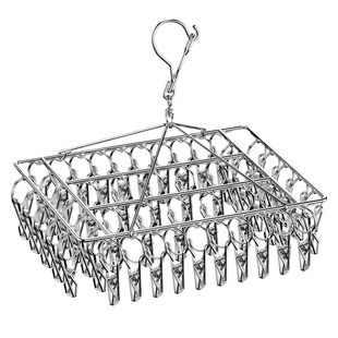 宿舍晒袜子神器不锈钢学生凉晾衣架多夹子内衣挂钩防风婴儿多功能