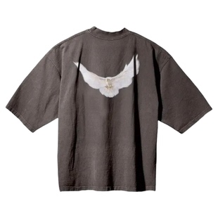 YEEZY x GAP 三方联名 DOVE 3/4 Kanye同款7分袖鸽子宽松短袖T恤