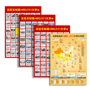 名校目标墙贴985  211大学介绍百所名校高考目标高考志愿填报指南