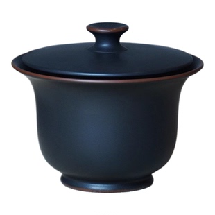 云南建水紫陶手抓壶茶杯钦州坭兴陶盖碗三才杯防烫纯手工紫砂盖碗