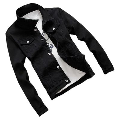 春秋季新款潮流休闲白色牛仔夹克