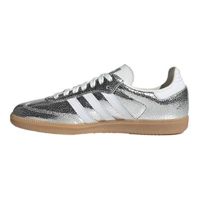 劲浪adidas阿迪达斯三叶草新款女鞋SAMBA运动鞋银色休闲鞋JR0035