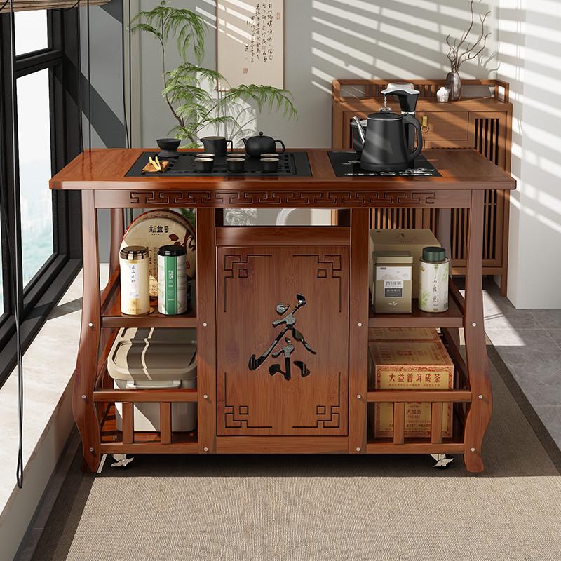 移动茶台阳台小茶桌茶几功夫茶具套装烧水一体家用茶水柜茶车带轮