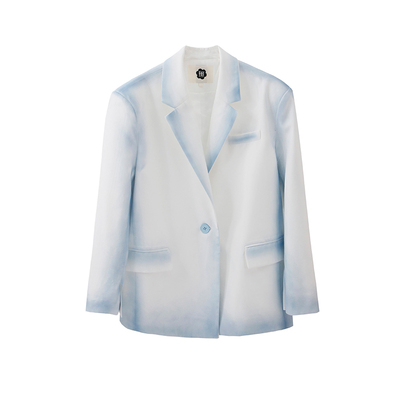 有耳uare2024春渐变喷绘西装外套