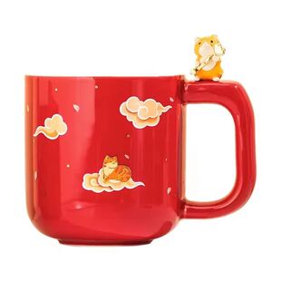 故宫 宫猫马克杯 送福戏鱼 生日礼物 故宫官方旗舰店 礼品伴手礼