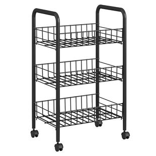 零食收纳架厨房置物架落地浴室宿舍菜篮子小推车卧室床头移动书架