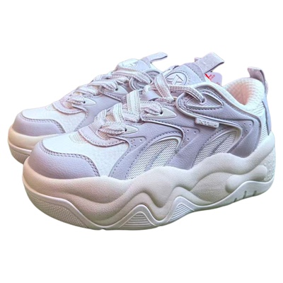 特步板鞋女2025新款厚底增高