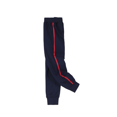 深藏蓝学生校服裤细红杠束脚