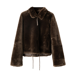 LOW同款！澳洲进口美利奴皮毛一体 极简短款羊羔毛真皮皮草外套冬