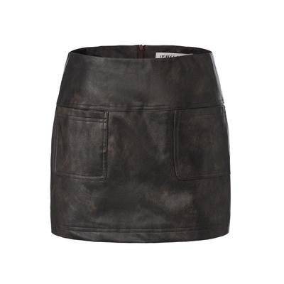 IF BY LAND设计师品牌LOOKNOW2025年秋季咖色复古擦色半裙