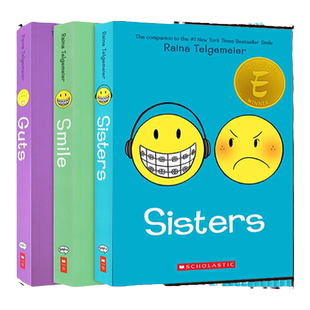 勇气+微笑+姐妹 蕾娜·塔吉迈尔童年漫画回忆录三部曲 英文原版 Sisters 蕾娜·塔吉迈尔 章节书 桥梁书 6-12岁弘书阁原版进口