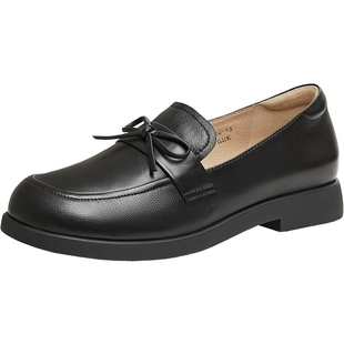 天美意蝴蝶颂歌英伦乐福鞋软底小皮鞋女一脚蹬复古单鞋2026春新款