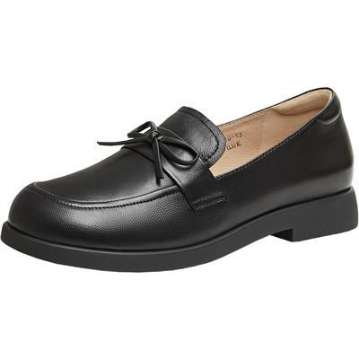 天美意蝴蝶颂歌英伦乐福鞋软底小皮鞋女一脚蹬复古单鞋2026春新款