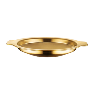 金色不锈钢带耳保温干锅小龙虾海鲜干锅盘美蛙盘剁椒鱼头盘商用