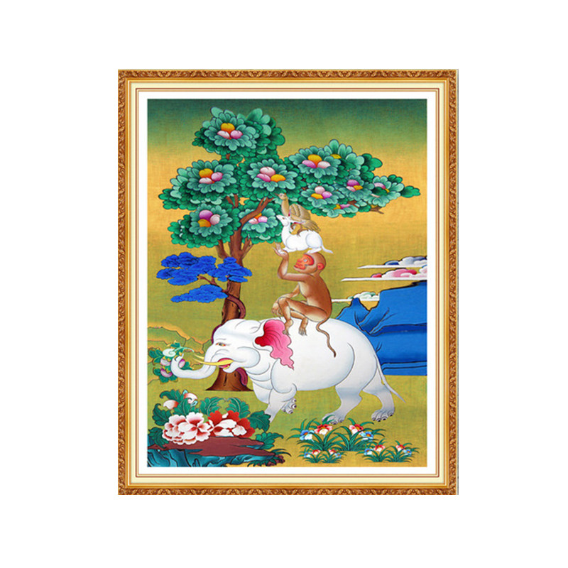 和气四瑞客厅钻石画藏式唐卡贴钻