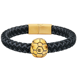 足金足球黄金手链男款国潮黑金男士手环时尚百搭女款手镯运动健将